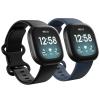 2 Pack Waterproof Bands Compatible with Fitbit Versa 3 / Fitbit Versa 4 / Fitbit Sense/Sense 2 Bands, Classic Soft Sports Replacement Wristbands for Women Men (Small 5.5''-7.1'', black/navy) view 1