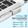 Duttek Right Angle USB C to USB A Adapter 120W 10Gbps, 90 Degree USB A to C Adapter, Type C Female to Type A Male Converter Fast Charging Compatible with MacBook, Tablet, Samsung Galaxy 2 Pack view 3