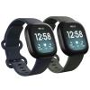 2 Pack Waterproof Bands Compatible with Fitbit Versa 3 / Fitbit Versa 4 / Fitbit Sense/Sense 2 Bands, Classic Soft Sports Replacement Wristbands for Women Men (Large 7.1''-8.7'', Dark Blue/Dark Green) view 1