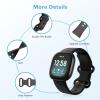 2 Pack Waterproof Bands Compatible with Fitbit Versa 3 / Fitbit Versa 4 / Fitbit Sense/Sense 2 Bands, Classic Soft Sports Replacement Wristbands for Women Men (Large 7.1''-8.7'', Dark Blue/Dark Green) view 4