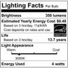 Satco S21820 4B11/LED/930/CL/120V/E12/2CD - 6 Pack view 4
