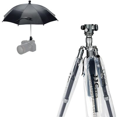 Kiorafoto Camera Hot Shoe Umbrella + Camera Tripod Leg Cover: Camera Hot Shoe Umbrella with Camera Tripod Leg Covers