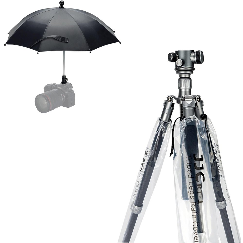 Kiorafoto Camera Hot Shoe Umbrella + Camera Tripod Leg Cover: Camera Hot Shoe Umbrella with Camera Tripod Leg Covers
