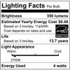Satco 21812-4.5G16.5/LED/WH/927/120V/E12/2 Globe (S21812) G16 5 Globe LED Light Bulb view 4