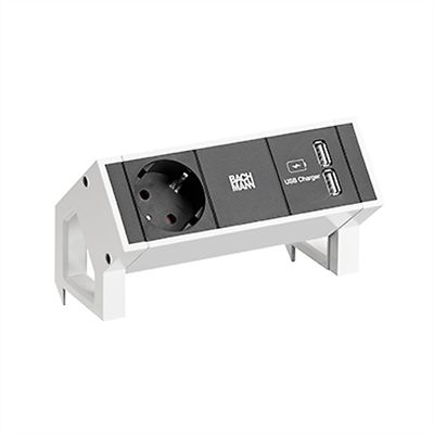 1 x Earthing Contact Socket, 1 x USB White BACHMANN 902380