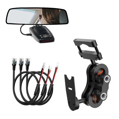 Radar Detector Mount,Rearview Mirror Rod Radar Mounting Bracket+Rearview Mirror Hard Wire Power Cord kit16,with Inline Fuse (for Escort Beltronics Vector Rocky Mountain Phantom-T Radar)