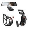 SDSACZMU Radar Detector Mount,Rearview Mirror Rod Radar Mounting Bracket+Rearview Mirror Hard Wire Power Cord kit16,with Inline Fuse (for Cobra Radar Detector) view 1