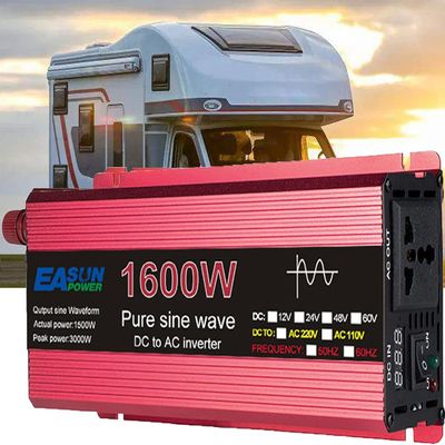 Pure Sine Wave Inverter 1KW 1.6KW 2.2KW 3KW Power Converter DC12V 24V to AC 110V 120V 130V Voltage Transformer, Suitable for Power Inverters for Automobiles and Trucks (24Vto110V,1600W)