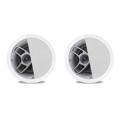 Polk Audio MC60 2-Way in-Ceiling 6.5" Speakers, 1 Pair (2 Speakers) | Perfect for Damp and Humid Indoor/Enclosed Areas | Bathrooms, Kitchens, Patios (White, Paintable-Grille) (2 Speakers)