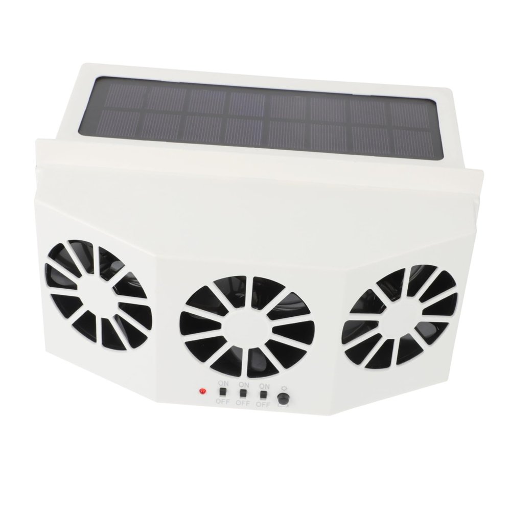 VINTORKY Double Cooling Car Fan Car Solar Fan Solar