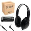 Eduvy Bulk Headphones for Classroom with Microphone, Heavy-Duty School Pack Wired Headphones for Students. Teacher Must Haves Supplies from Elementary to College (24 Pack Black) view 1