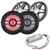 Clarion Marine Bass Bundle - (2) CMSP-101RGB-4 10" RGB LED subwoofers Includes Gunmetal Grilles, Marine XC2110 Amplifier view 1