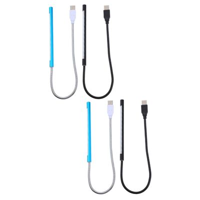 Reading Lamp 4 pcs Flexible for Night Mini Adjustable Bed Lamps Bulbs Portable USB Gooseneck Neck Keyboard Dimmable with Lamp Reading Light Touch LED