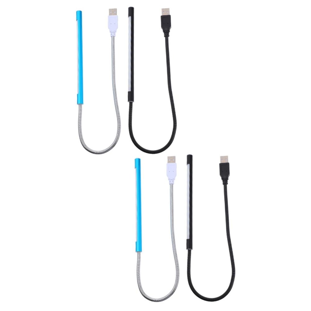 Reading Lamp 4 pcs Flexible for Night Mini Adjustable Bed Lamps Bulbs Portable USB Gooseneck Neck Keyboard Dimmable with Lamp Reading Light Touch LED