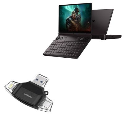 BoxWave Smart Gadget Compatible with GPD Win Max 2 (2023) - AllReader SD Card Reader, microSD Card Reader SD Compact USB - Jet Black