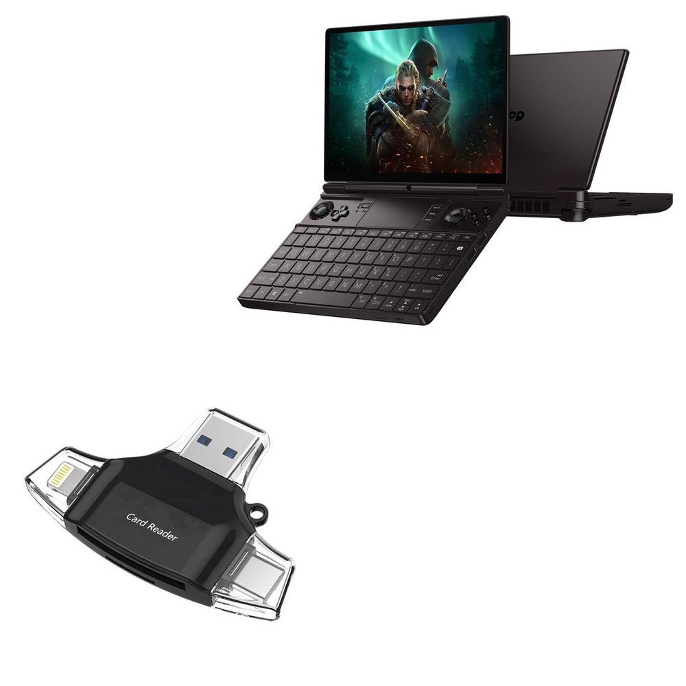 BoxWave Smart Gadget Compatible with GPD Win Max 2 (2023) - AllReader SD Card Reader, microSD Card Reader SD Compact USB - Jet Black