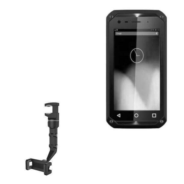 BoxWave Car Mount Compatible with SuperLogics SL-MOBILE-GT500 - Rearview Mirror Car Mount, Rear View Mirror Adjustable GPS Car Mount - Jet Black