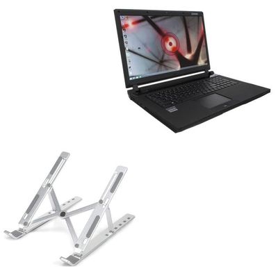 BoxWave Stand and Mount Compatible with Origin PC EON17-S - Compact QuickSwitch Stand, Portable Multi Angle Viewing Foldable Riser - Metallic Silver
