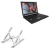 BoxWave Stand and Mount Compatible with Origin PC EON17-S - Compact QuickSwitch Stand, Portable Multi Angle Viewing Foldable Riser - Metallic Silver view 1