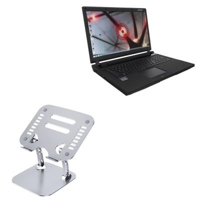 BoxWave Stand and Mount Compatible with Origin PC EON17-S - Executive VersaView Laptop Stand, Ergonomic Adjustable Viewing Angle Metallic Riser - Metallic Silver