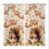 Outdoor Curtain for Patio Waterproof, Thanksgiving Fall Squirrel Maple Leaf Cotton Linen Background Windows Curtains Panels Outside Drapes for Living room/Pergola/Garden/Balcony 52"W x 108"L x 2 view 2