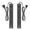 2 Pack Power Strip Surge Protector - 6Ft Extension Cord with 5 Widely Outlets 4 USB (2 USB C) Port, 1875W/15A, Wall Mount, Flat Plug, Desk Charging Station for Home Office College Dorm Room Essentials view 1