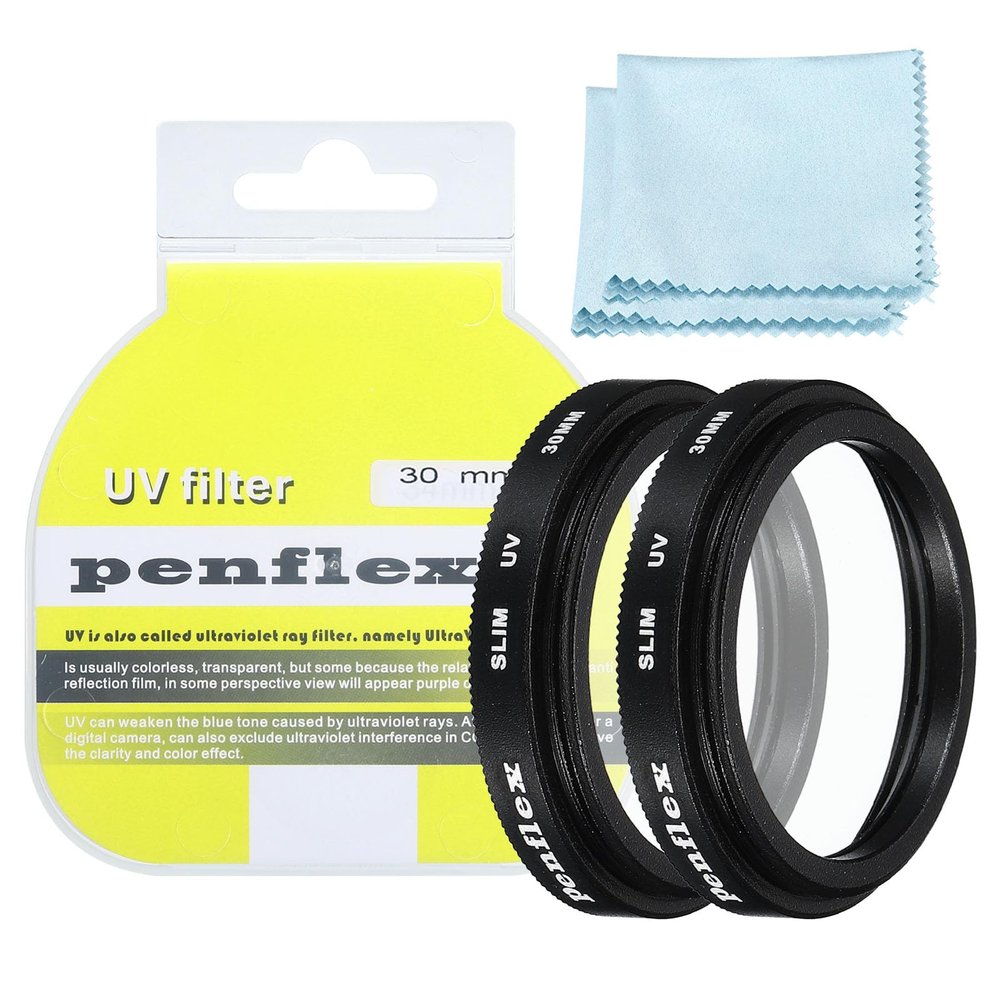 PATIKIL 30mm UV Filter, 2 PCS UV Protection Filter Slim UV Protection Camera Lens Filter Aluminum Optical Camera Accessory Crystal Clear Pics for 30mm Camera Lens Filter Photography