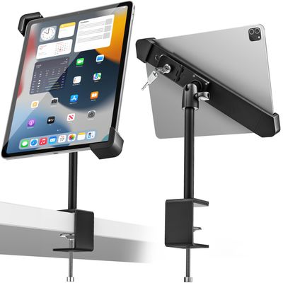 woleyi Anti-Theft Retail Kiosk Tablet Stand - [Dual Security Lock] 360 Swivel Locking iPad POS Stand Holder, for 7-11" iPad Pro/Air/Mini, Galaxy Tab, Surface, for Store Display Office Kitchen Desktop