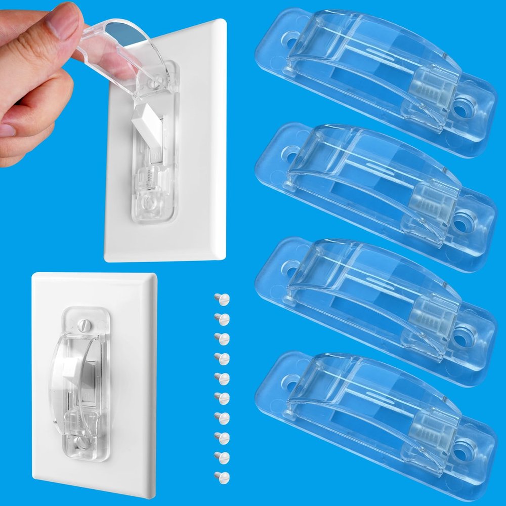 4-Pack Toggle Light Switch Cover Guard, Light Switch Lock for Baby Proof