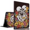 Case for New iPad Mini 6 Case (8.3-Inch,2021 Model), iPad Mini 6th Gen CaseSlim Fit Foldable Standing Cover Case with Auto Sleep/Wake for iPad Mini 6th Gen 2021Kissing Sugar Skeletons Flower view 1