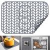JIUBAR Sink Protectors for Kitchen Sink 12" 13" 16" 18" 19" 24" 26" 28" 29" 30" Silicone Sink mat| Silicone Kitchen Sink Mat Grid for Bottom of Farmhouse Stainless Steel(19"x13"Gray) view 1