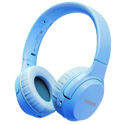 KONNAO Kids Headphones Bluetooth 60H, Foldable On Ear Headphone with MIC, Volume Limiter 85dB/94dB Wireless & Wired Headphones, Over-Ear Headphone for Kid Adult School Online Class Travel, Blue
