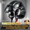 SAFEBUILDER Safety Helmet With Goggles Ear Muffs Work at Hight Carbon Fiber Abs Hard Hats For Industrial Construction Head Protection ANSI Z89.1 Approve (01-Matte Black+Clear&Tinted Goggle+B07Earmuff) view 2