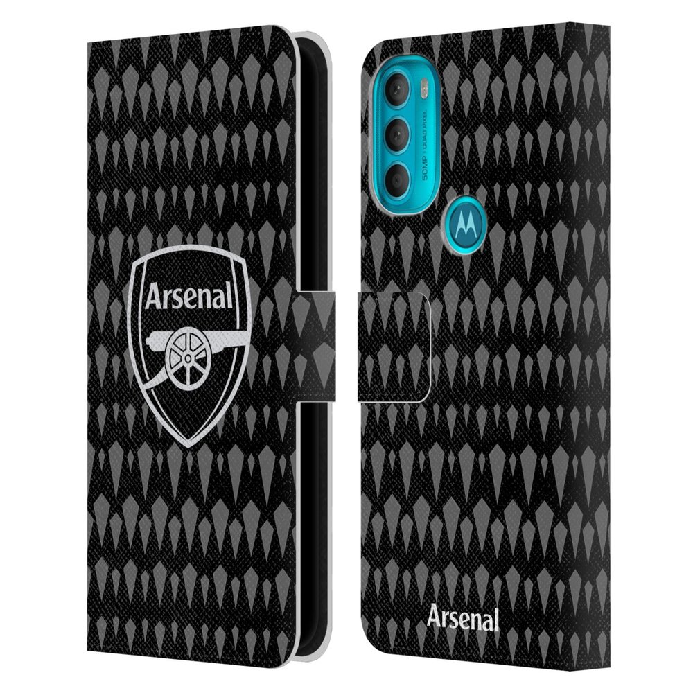 Head Case Designs Officially Licensed Arsenal FC Home Goalkeeper 2023/24 Crest Kit Leather Wallet Case Compatible with Motorola Moto G71 5G