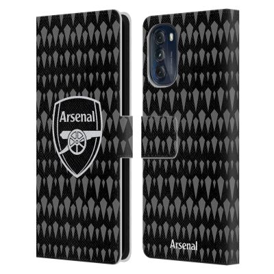 Head Case Designs Officially Licensed Arsenal FC Home Goalkeeper 2023/24 Crest Kit Leather Wallet Case Compatible with Motorola Moto G (2022)