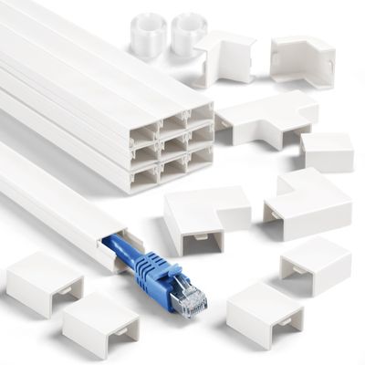 Cord Cover Wall Kit, YCLYC 157in Wire Covers for Cords - TV Cord Hider for 1 Thick Wire, Cable Hider for Wall Mount TV, Cable Cover Raceway White 10 x L15.7, W0.78 H0.4