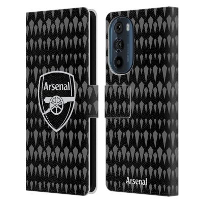 Head Case Designs Officially Licensed Arsenal FC Home Goalkeeper 2023/24 Crest Kit Leather Wallet Case Compatible with Motorola Edge 30