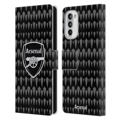Head Case Designs Officially Licensed Arsenal FC Home Goalkeeper 2023/24 Crest Kit Leather Wallet Case Compatible with Motorola Moto G52