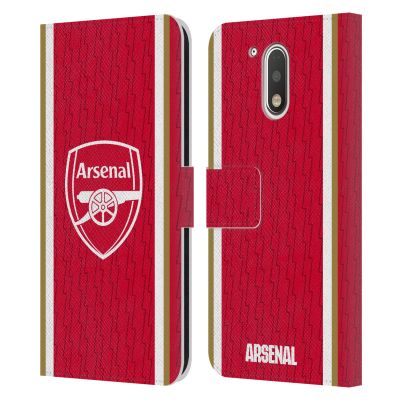 Head Case Designs Officially Licensed Arsenal FC Home 2023/24 Crest Kit Leather Wallet Case Compatible with Motorola Moto G41