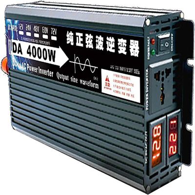 3kw 4kw 5kw 6kw 8kw Pure Sine Wave Inverter, 12V24V48V60V72V DC to 110V 120V AC Converter with Two AC Outlets, LCD Display, Power Inverter for Home RV Off-Grid Solar System (12Vto110V,4000W)