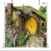 BELECO 12x10ft Fabric Hobbiton Cave Backdrop Matamata Rural House Green Grass Garden Living Home Cabin Background for Hobbit Ring Lord Fans Party Decorations Birthday Photoshoot Props view 3
