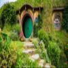 BELECO 6x4ft Fabric Hobbiton Cave Backdrop Fantasy Living House Rural Green Grass Garden for Hobbit Photography for Ring Lord Fans Themed Party Decorations Photo Props view 1
