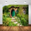 BELECO 6x4ft Fabric Hobbiton Cave Backdrop Fantasy Living House Rural Green Grass Garden for Hobbit Photography for Ring Lord Fans Themed Party Decorations Photo Props view 2
