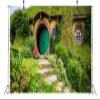 BELECO 6x4ft Fabric Hobbiton Cave Backdrop Fantasy Living House Rural Green Grass Garden for Hobbit Photography for Ring Lord Fans Themed Party Decorations Photo Props view 3