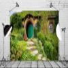 BELECO 6x4ft Fabric Hobbiton Cave Backdrop Fantasy Living House Rural Green Grass Garden for Hobbit Photography for Ring Lord Fans Themed Party Decorations Photo Props view 4