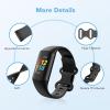 2 Pack Waterproof Bands Compatible with Fitbit Charge 5 / Fitbit Charge 6 for Women Men, Classic Soft Sports Replacement Wristbands for Women Men (Small 5.5''-7.8'', black/black) view 4