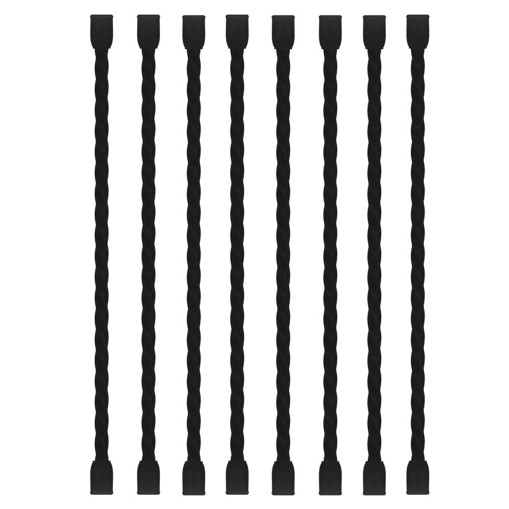LOIUO 8PCS Silicone Cable Ties 6-Inch Reusable Twist Ties Steel-Core Cable Tie Straps Organizer All Purpose Bendable Cord Tie for Indoor Outdoor Bundling Holding Securing and Wrapping Cables (Black)