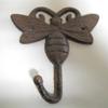 Vintage 3 Cast Iron Garden Butterfly Coat Hooks Hook Rack Towel Bumble BEE view 1