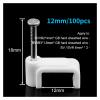100PCS Flat Nail Clip Cable Clips 4mm/6mm/7mm/8mm/9mm/10mm/12mm/14mm Wire Management Electrical Cord Tie Holder Cable Clips (Color : 12mm) view 2