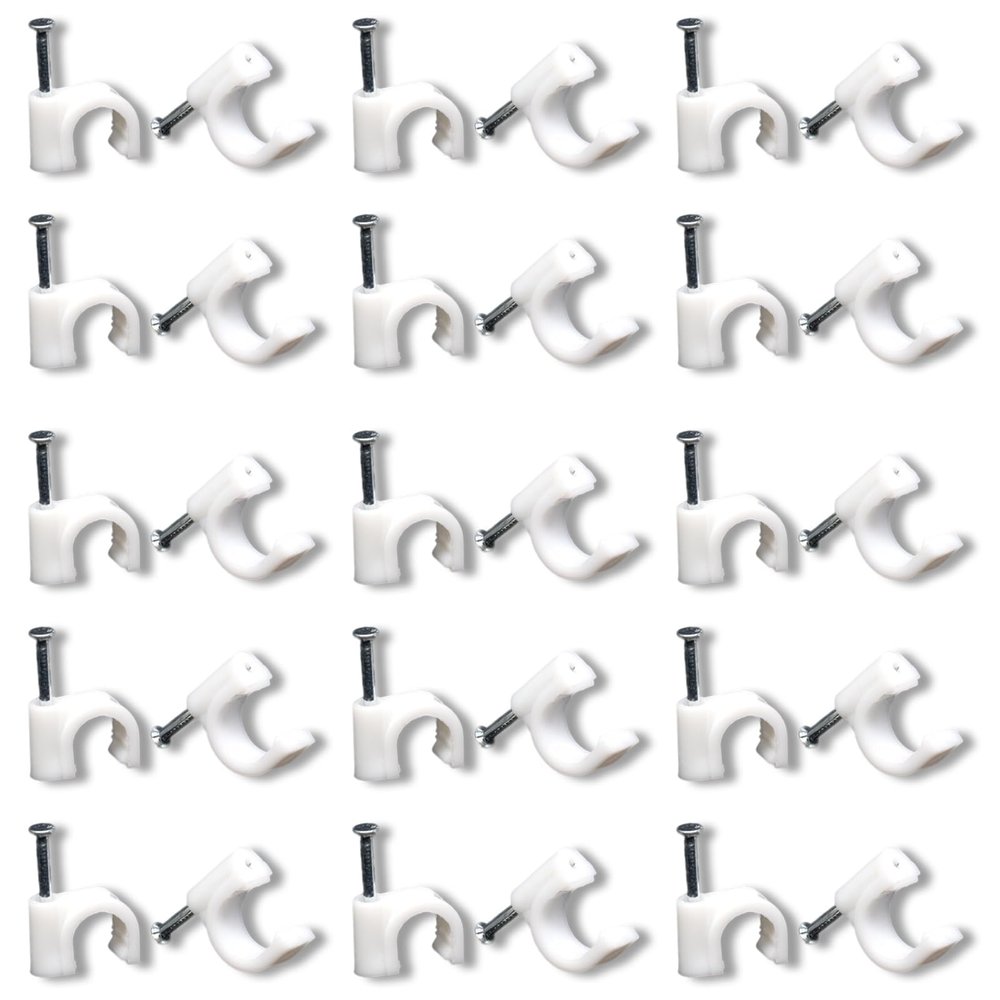 100pcs Steel Nail Cable Clamp 5/6/8/9/10/12/14/22/25mm Wall Wire Holder Clip Mounting Cable Organizer Cable Clip (Color : 12mm 100pcs)